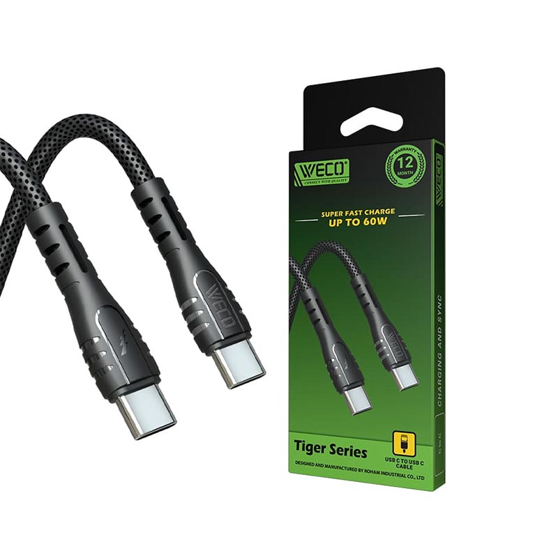 کابل شارژ دو سر تایپ سی وکو Weco Tiger WE-48